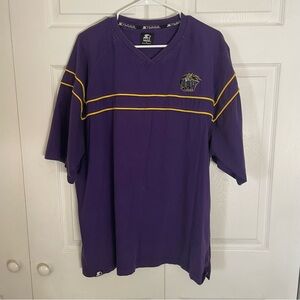 Vintage LSU Tigers Starter V-Neck Shirt XL Purple Embroidered 90s NCAA Gameday